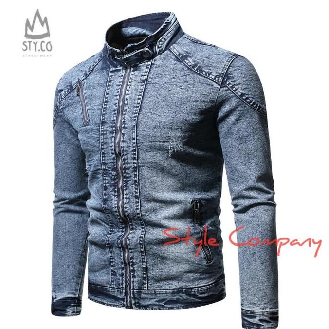 Jaket Denim Pria || jaket Denim pria Korea || jaket ketat pria || Retro Denim katun tebal || jaket D
