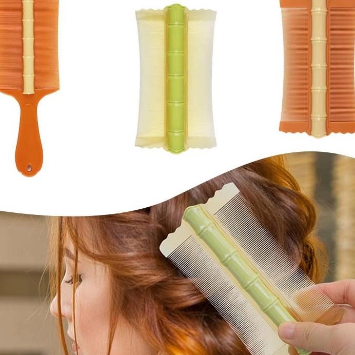 1Pcs Serit Rambut Sisir Kutu Rambut Sisir Kerep Kutu Anti Ketombe Sisir Bamboo Pijat Ketombe Kutu Si
