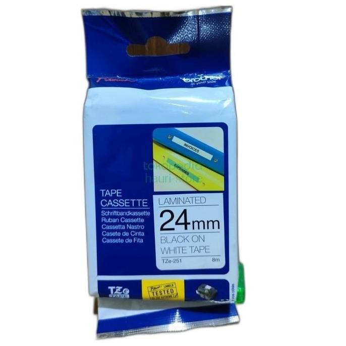 

Brother Label Tape Tze-251 24Mm Black On White Original New Stok