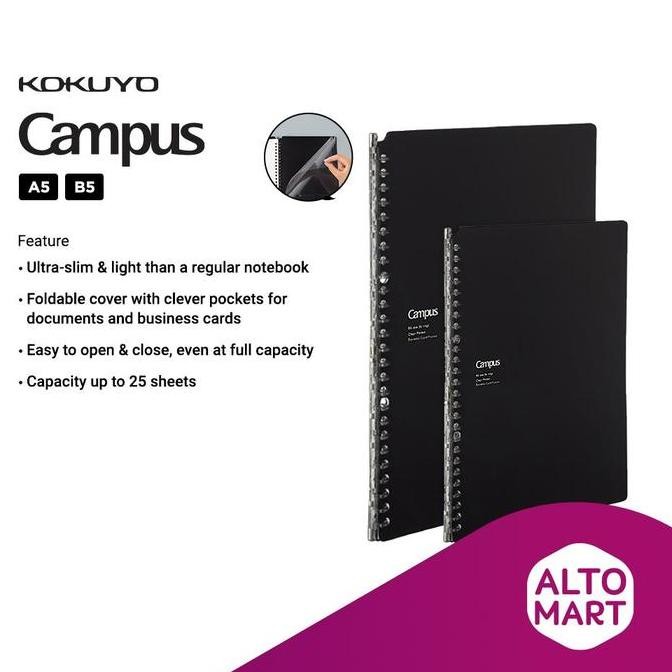 

BEBAS ONGKIR - KOKUYO Smart Ring BIZ Binder Black A5 B5 Notebook Loose Leaf