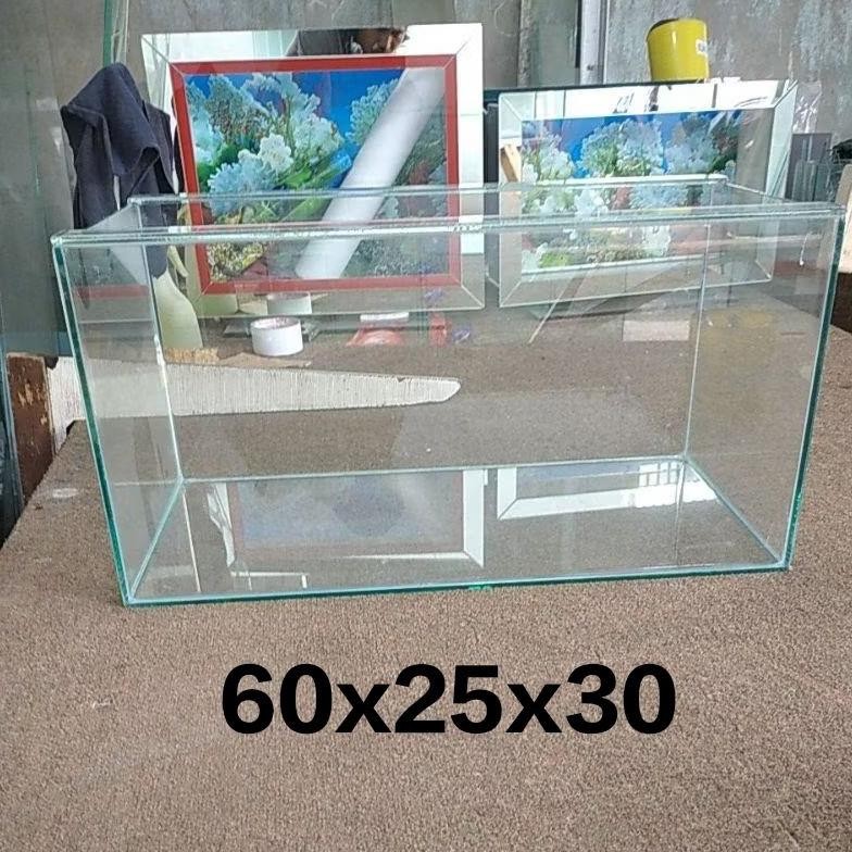 NEW Aquarium kaca 60x25x30 ( pengiriman via instan) // Aquarium chana // Aquarium kaca // Tank aquar