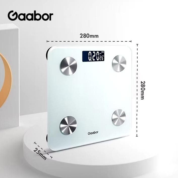 GAABOR TIMBANGAN BADAN DIGITAL | TIMBANGAN SMART DIGITAL FAT SCALE LAYAR LED DENGAN APP CONTROL ANTI