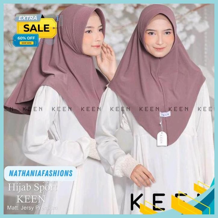 KEEN HIJAB INSTAN BERGO INSTAN M L MATT JERSEY PREMIUM ORI BY KEEN KERUDUNG PANJANG MUSLIM CASUAL SP
