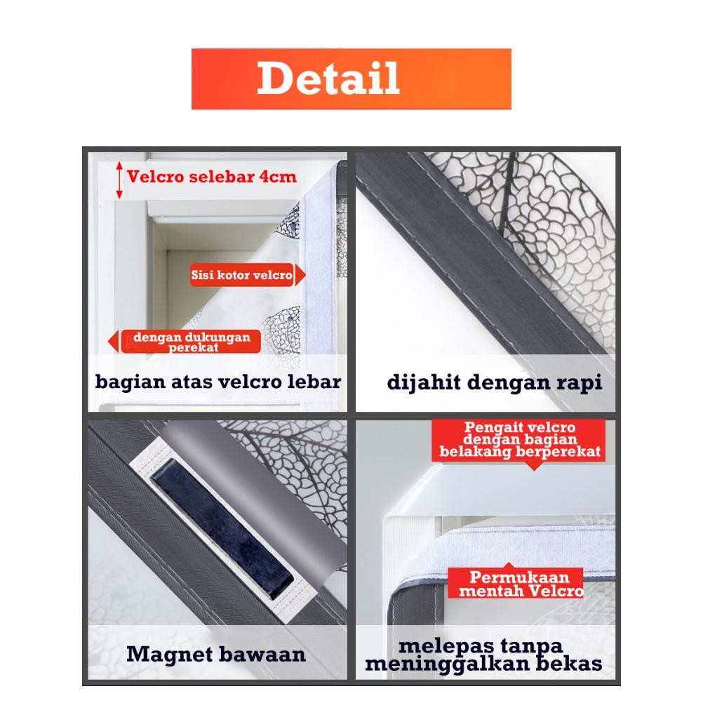SPESIAL DISKON Tirai Magnet EVA Pintu Kamar & Ruang AC  Transparan Mesh Tahan Api 90x210/100x210cm T