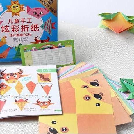 

new !!! ORIGAMI PAPER SET WITH INSTRUCTION BOOK / animal kertas lipat anak