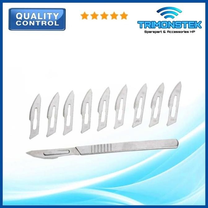 

Pisau Ic Cutter Set Alat Repair Hp Gagang + 10pcs Mata Pisau Tipis