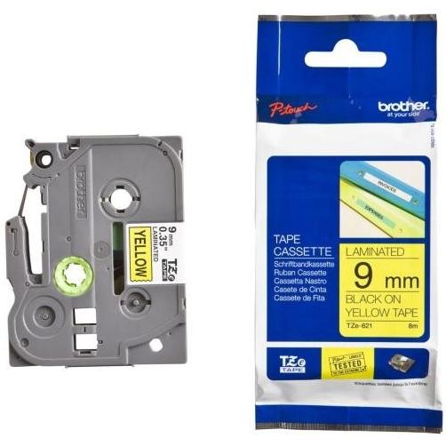 

Brother Label Tape Tze-621 9Mm Black On Yellow - Kami Master Dealer New Stok