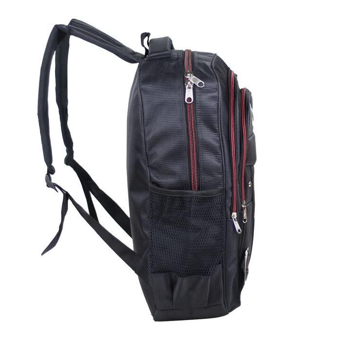 TS Tas Gendong Pria Wanita Sekolah Kerja Backpack Alfito Bordir Hitam Merah Elegant Ransel Smp