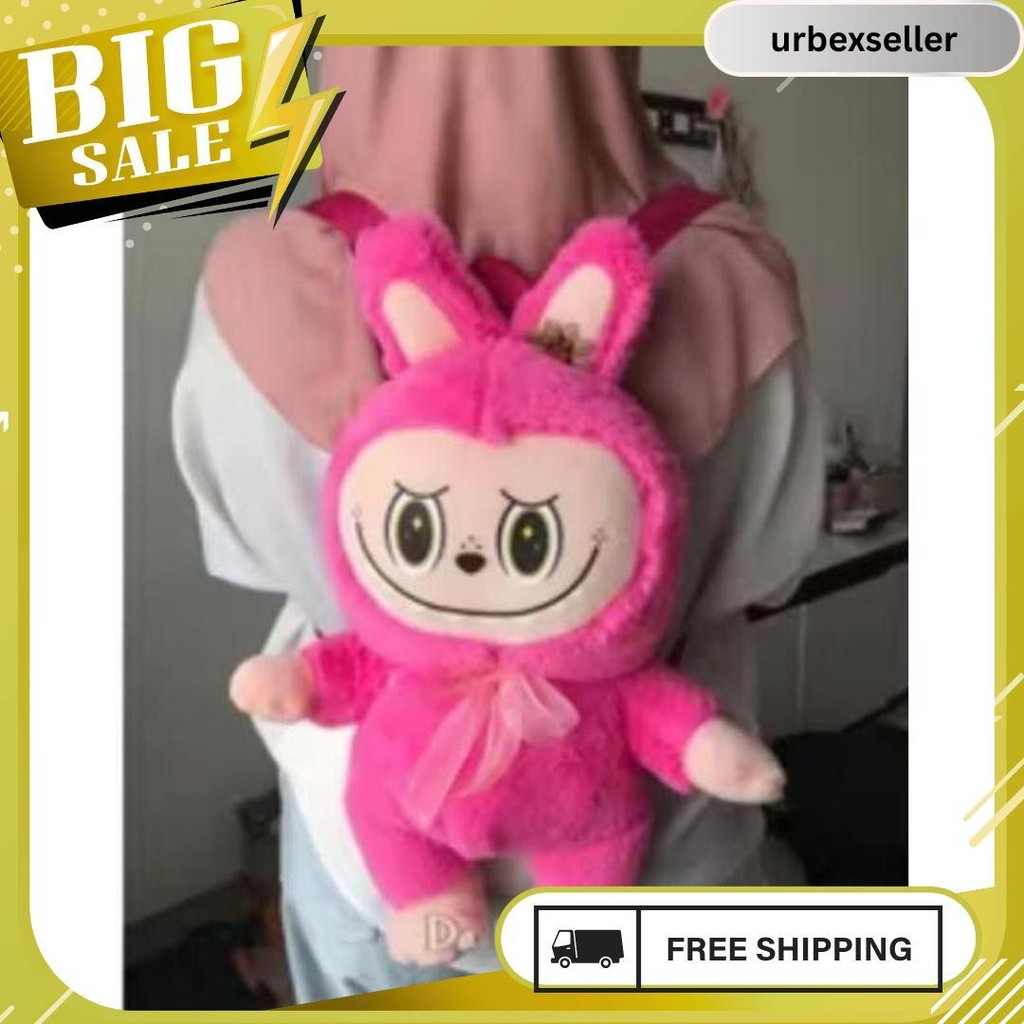 Tas Ransel Boneka Labubu Lotso Terbaru Full Bodi Terdapat Tempat Hp Siap Kirim