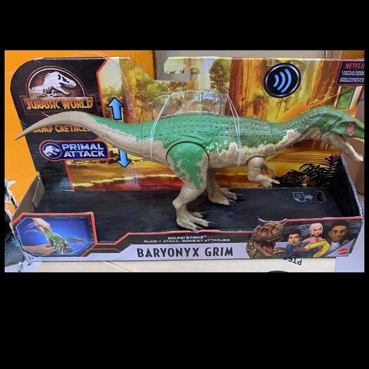Jurassic World Baryonyx Grim Original Mattel sound Mainan Dinosaurus