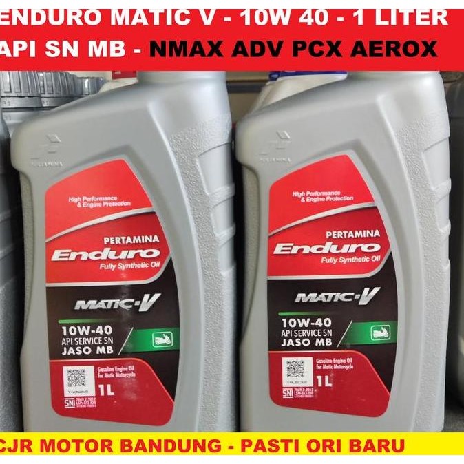 Oli Enduro Matic V 10W40 1 Liter Oli Mesin Motor Matic Nmax Pcx Adv Terlaris Original