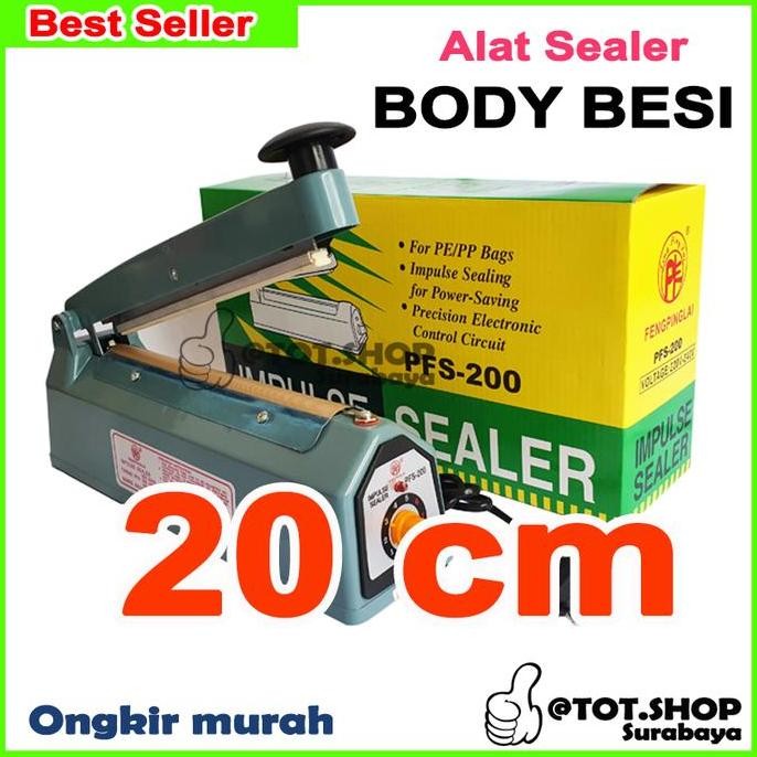 IMPULSE SEALER 20CM MESIN PRES PLASTIK MINI BODY BESI SEGEL RAPI ASLI