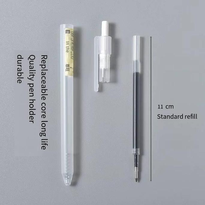 

Pulpen Ins Gelpen Pulpen 0.5mm Pulpen Gel Transparan Hitam Biru Merah Bolpoin Mekanik Gel Pena SM