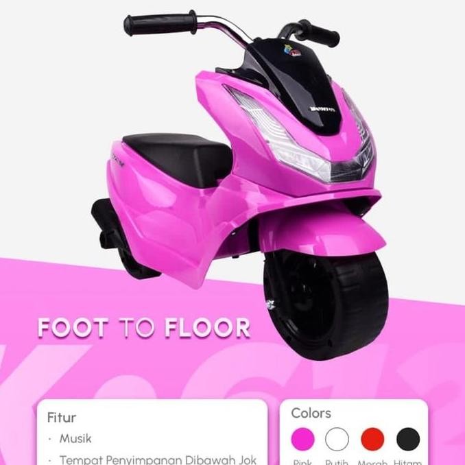 Mainan Motor Anak Pmb Pcx K612C Motor Aki Mini Dorong Manual Anak-Anak Original