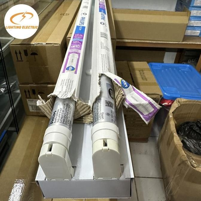 Kap Lampu tl led isi 2 lampu kap balok 2x36 2x16 2x18 W Watt Philips