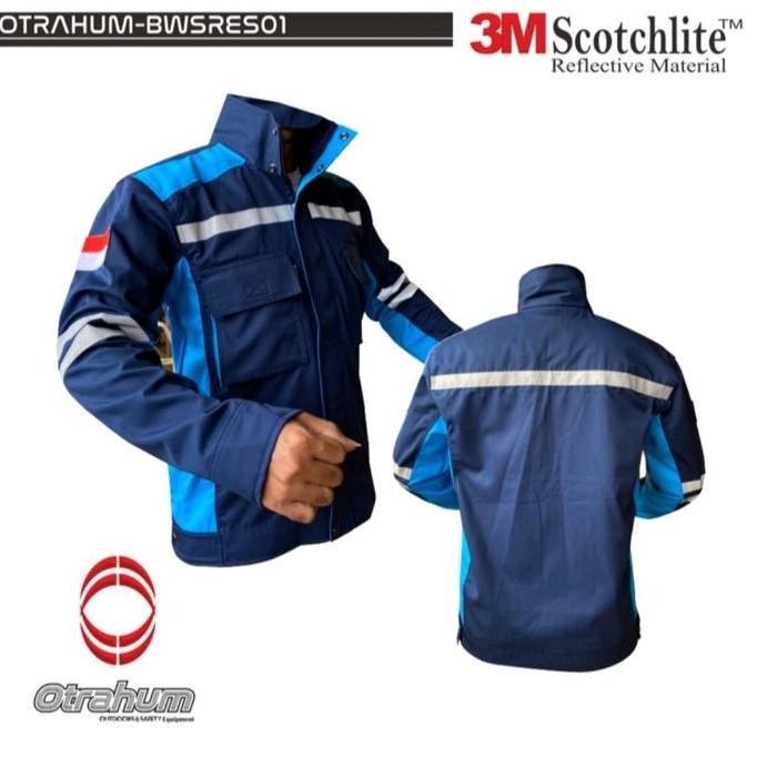 OTRAHUM BAJU WEARPACK SEMI JAKET SAFETY SERAGAM KERJA TEKNISI PROYEK LAPANGAN K3 HSE BENGKEL SMK MAH