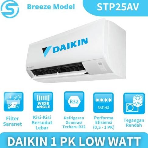 baru ac daikin 1 pk low watt stp25av r32 split wall mounted