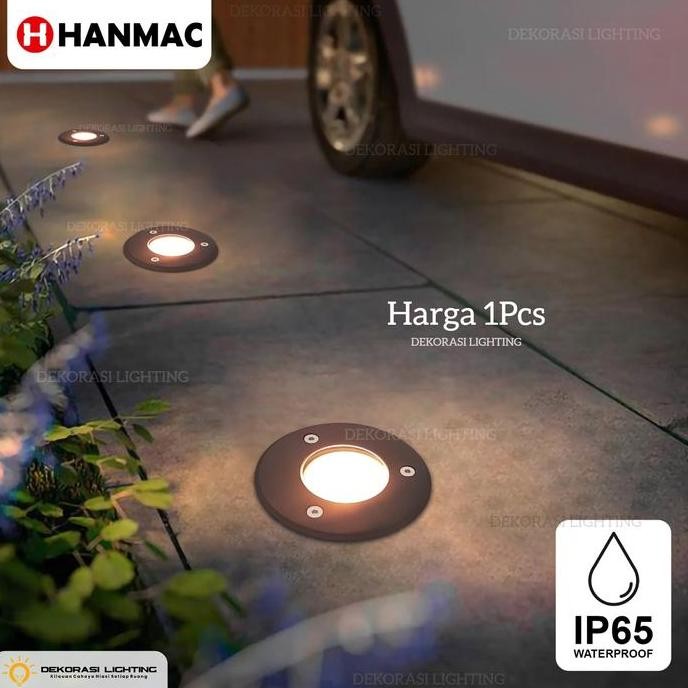 Lampu lantai body hitam taman sorot waterproof outdoor ip65 led dekor