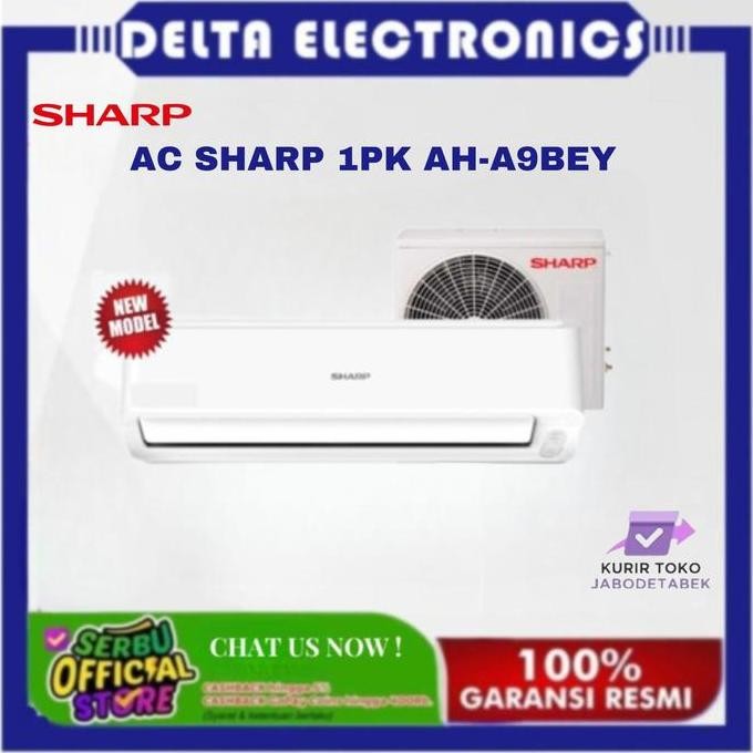 baru ac split 1pk sharp ah-a9bey standard hemat listrik unit only
