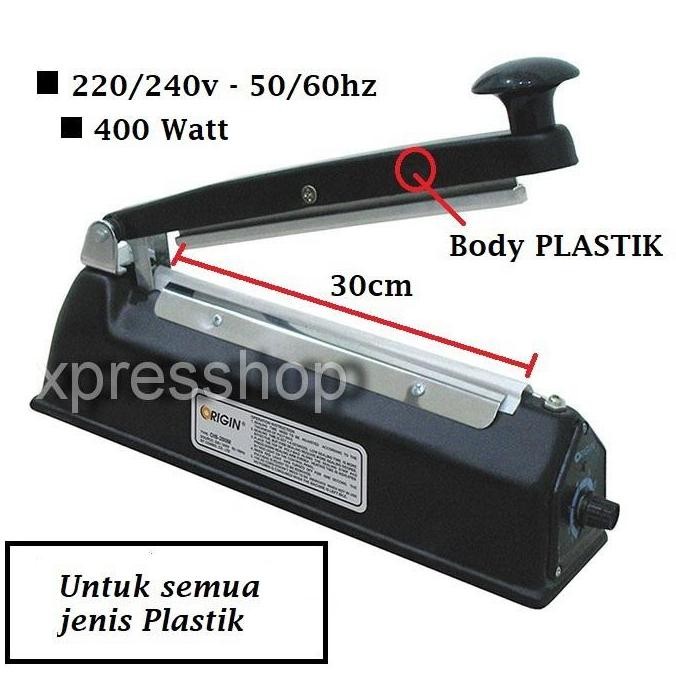 MESIN PRESS PLASTIK IMPULSE SEALER ORIGIN 300P - ALAT PRESS KEMASAN PLASTIK MANUAL ASLI