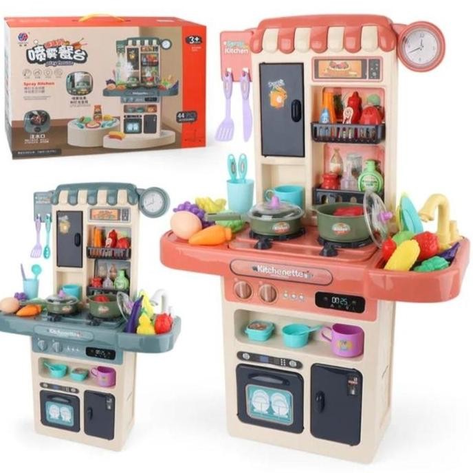 MAINAN MASAK-MASAKAN DAPUR ANAK - KITCHEN SET PLASTIK MODERN BUAH & ALAT MASAK ASLI