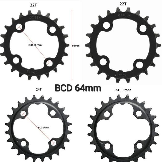 SALE CHAINRING SEPEDA BCD 64MM 22T 24T CRANK ARM CHAIN RING MTB