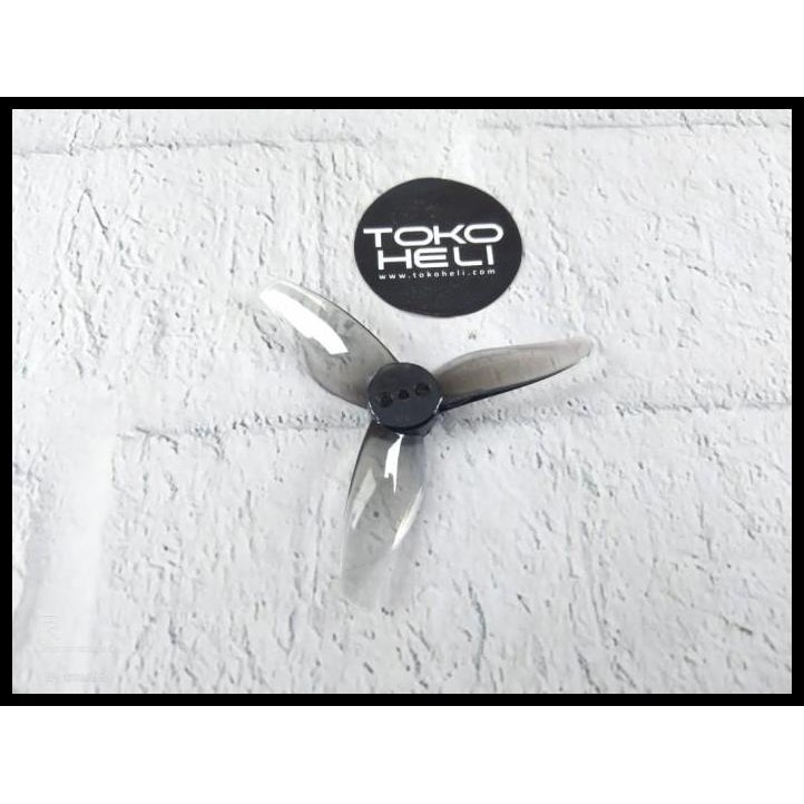 TERMURAH 4 PAIR GEMFAN HURRICANE 2023 3 BLADE 2" PROPELLER - CLEAR GRAY 
