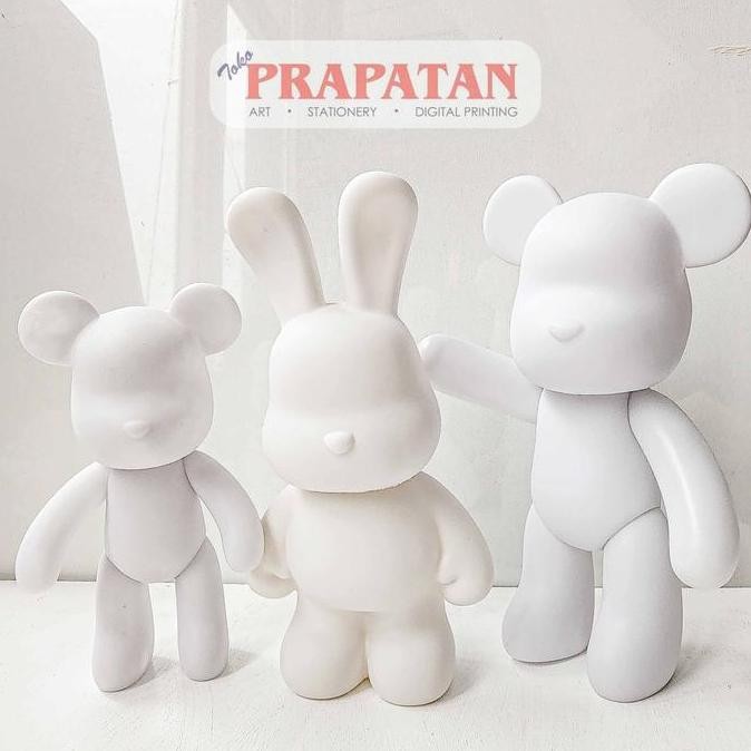 MANEKIN BONEKA PLASTIK BEARBRICK RABBIT TINGGI 18-33CM PAJANGAN BAJU MINI ASLI