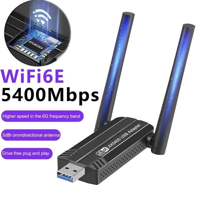 baru usb wifi 6 6e ax 5400mbps dual band 2.4ghz 5.8ghz ac axe5400 wireless