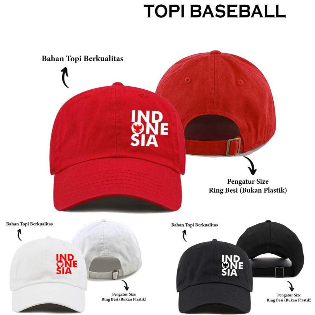 TOPI BASEBALL INDONESIA GARUDA PANCASILA KEMERDEKAAN