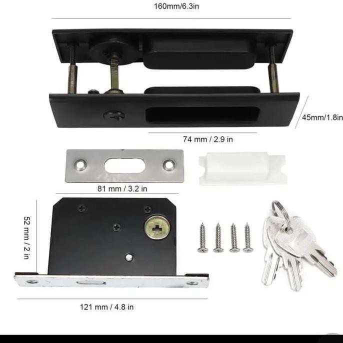 New Kunci Handle Sliding Door - Pintu Geser Lipat Kayu Aluminium