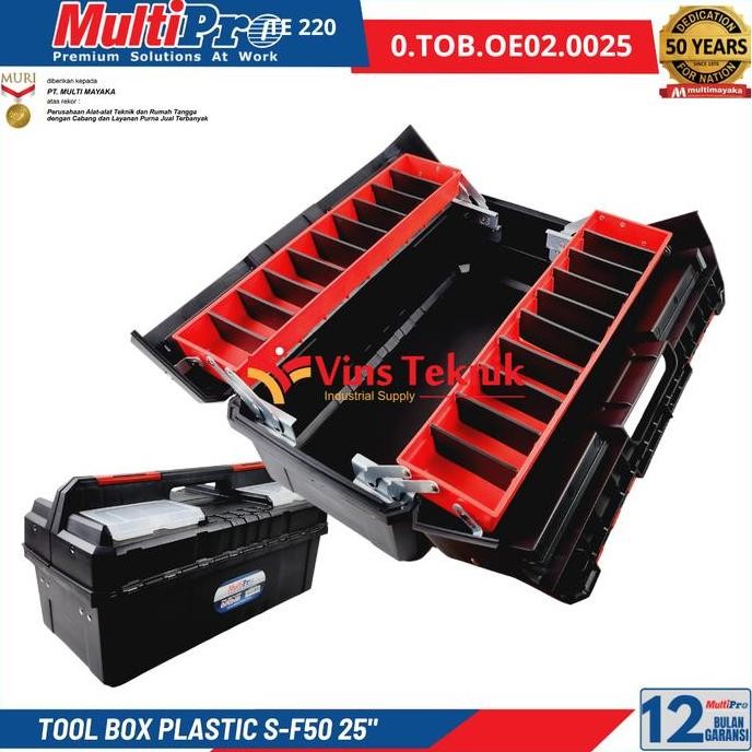 MULTIPRO TOOL BOX PLASTIK 25" 2 SUSUN KOTAK ALAT S-F50 PENYIMPANAN ASLI