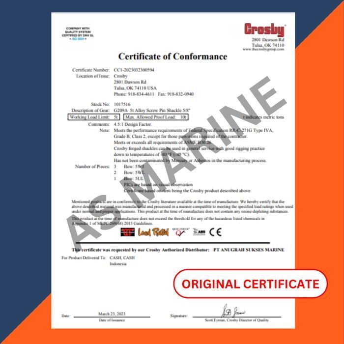 Crosby Turnbuckle Jaw And Jaw  5/8  X 9 Inch Original Dan Terpercaya