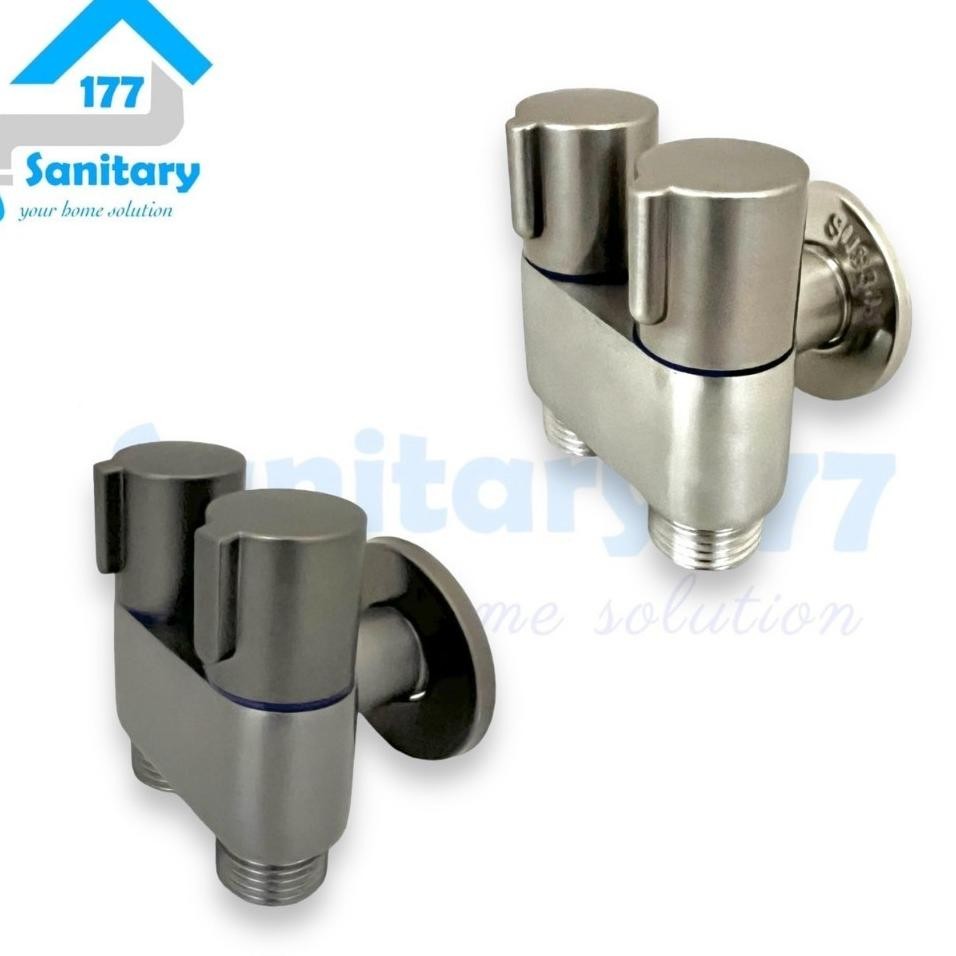 Kran Cabang Mini Kecil Stop Kran Cabang Kloset Shower Mandi Vae Sambungan Selang Mesin Cuci Garasi 1