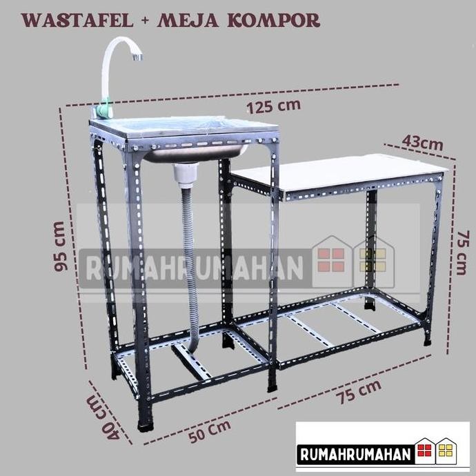 Tersedia Meja Kompor Wastafel Portable + Kran PVC Ringan dan Praktis