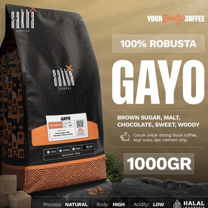 

READY KOPI ROBUSTA GAYO FINE GRIND 1KG - BIJI KOPI BUBUK SAKHA ROASTERY