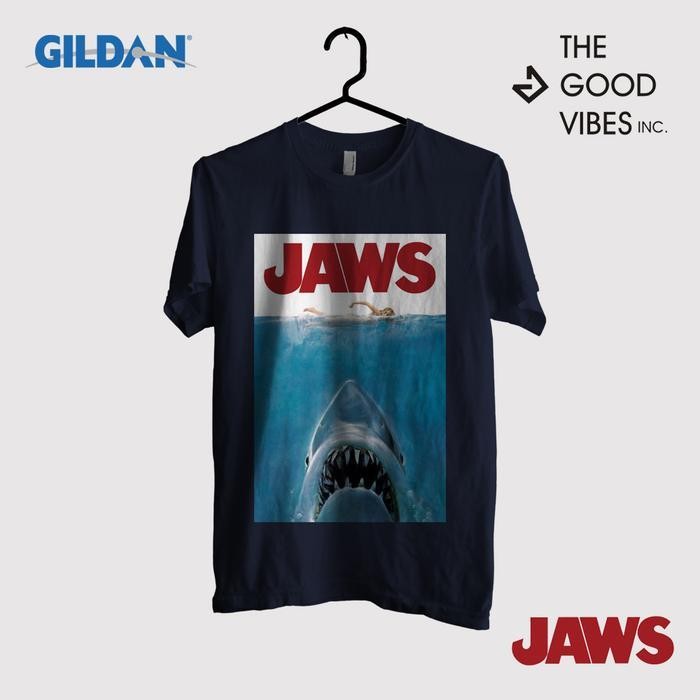 Kaos Merchandise Film Original Gildan - Jaws Original Dan Terpercaya
