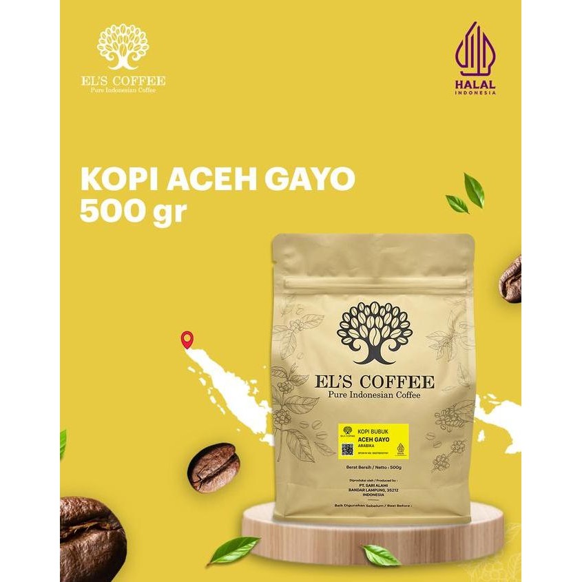 

READY KOPI ARABIKA EL'S COFFEE ACEH GAYO 500GR - ROASTED BEANS SPECIALTY COFFEE LOKAL