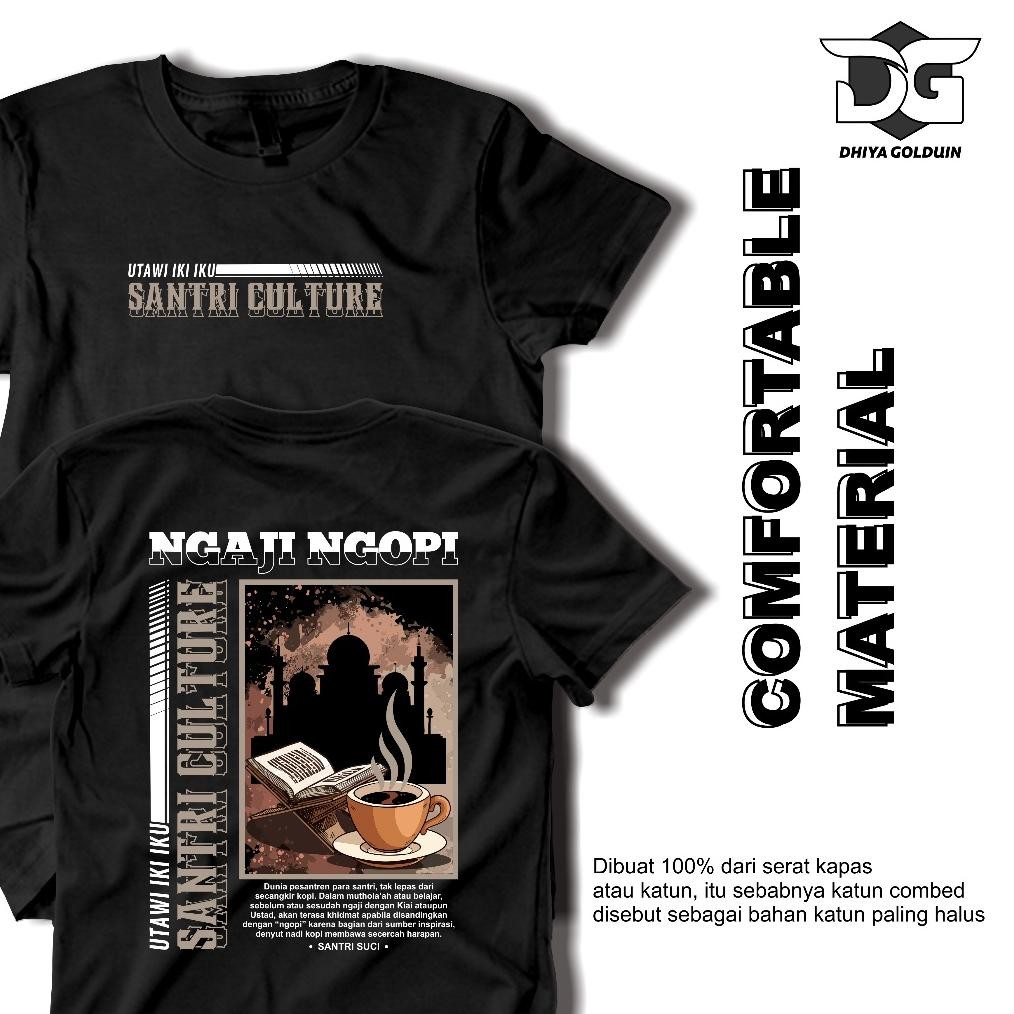 Promo Kaos Santri Culture Kaos Dakwah Islami Kaos Pria Dewasa Distro Original 100% Katun Combed 30S 