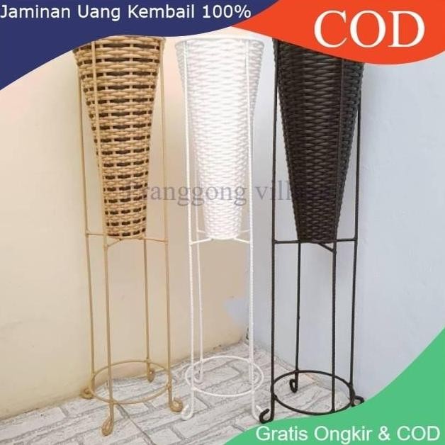 Stok Sj Standing Pot Tinggi 80 Cm Diameter 18Cm Rak Besi Tanaman / Standing Pot Minimalis Moderen Ro