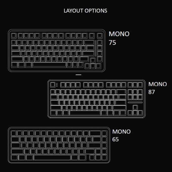 Promo Vortexseries Mono Series Keyboard Mechanical Gasket Mount 65/75/87/100% Layout