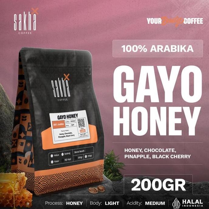 

READY KOPI ARABIKA GAYO HONEY 200GR - SAKHA ROASTERY ROASTED BEANS