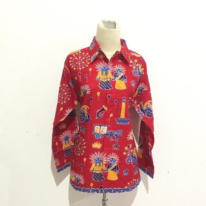 [skulstore] Kemeja Batik Ondel Ondel Tangan Panjang KP05 Seragam Sekolah Batik SMP