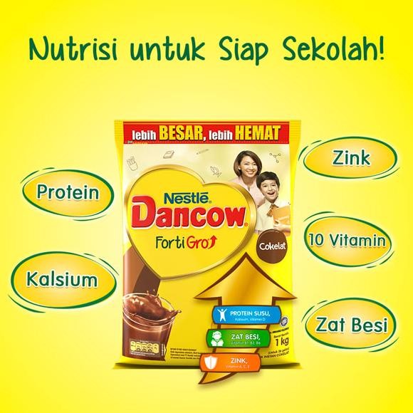 

New Dancow Fortigro Susu Bubuk Anak Cokelat Pouch 1 kg