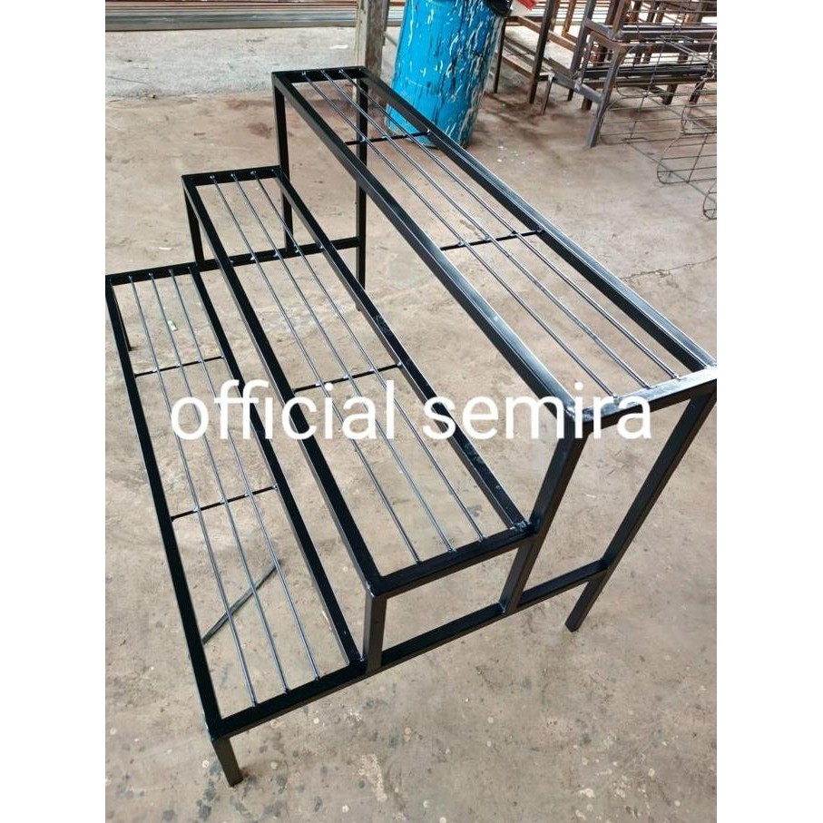 Stok Sj Besi Hollow Beban 1 Ton Aman/100% Besi Rak Besi Susun 120*40*200Cm Rak Penyimpanan Gudang Ra