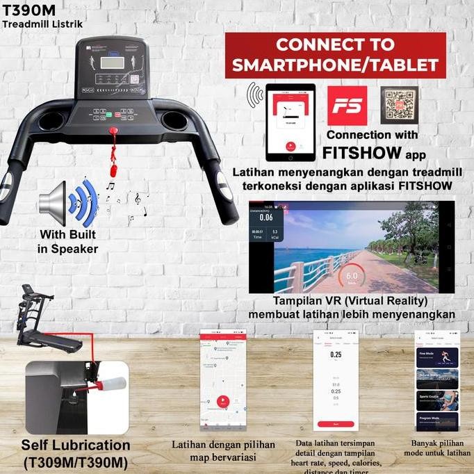 Baru TWEN T309M Treadmill Elektrik Multifungsi Alat Fitness Gym Listrik Bisa Dilipat