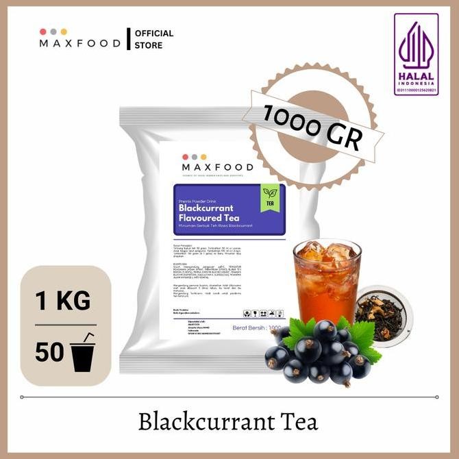

Original MAXFOOD Blackcurrant Tea Powder 1KG Bubuk Teh Rasa Blackcurrant Minuman Premium