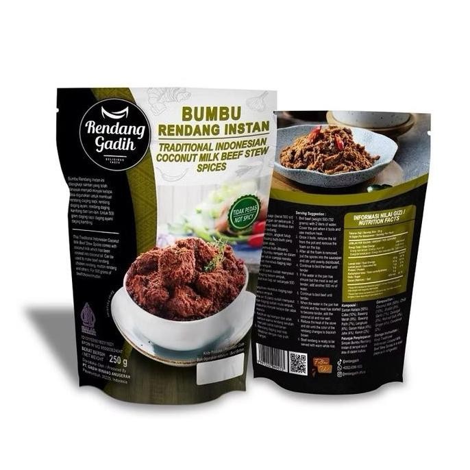 

Original Bumbu Rendang Gadih Instan 250gr - Daun, Santan, Ayam, Sapi, Halal, Cepat Masak