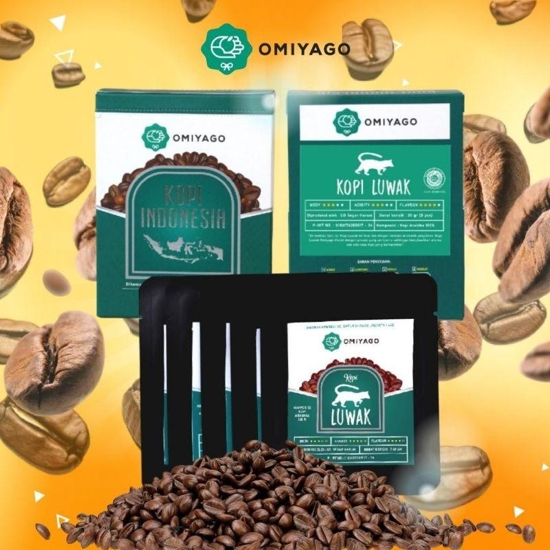 

READY STOCK Omiyago Kopi Drip Bag Luwak ( isi 5 Sachets) ORI!