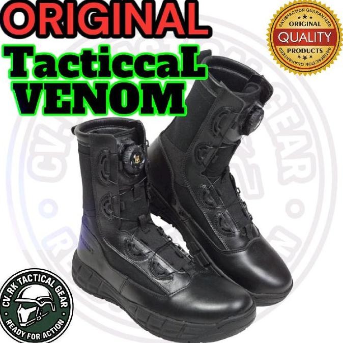 Sepatu PDL TACTICCAL VENOM HITAM  System Taliputar Webest - Sepatu  Boots PDL  Shoes Pria  untuk ker